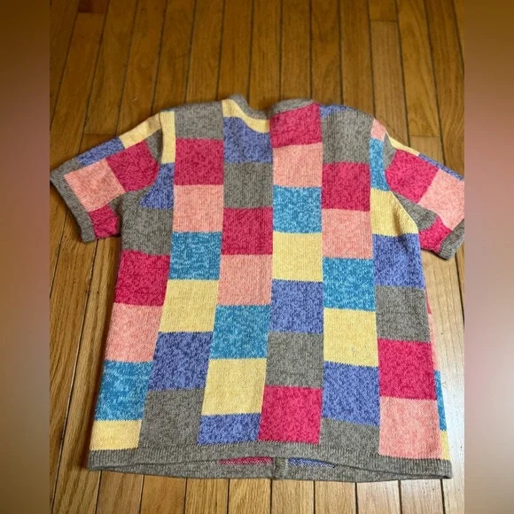 Vtg Christopher Banks Multicolor Colorblock Button Front Sweater Women’s Medium - Picture 6 of 8